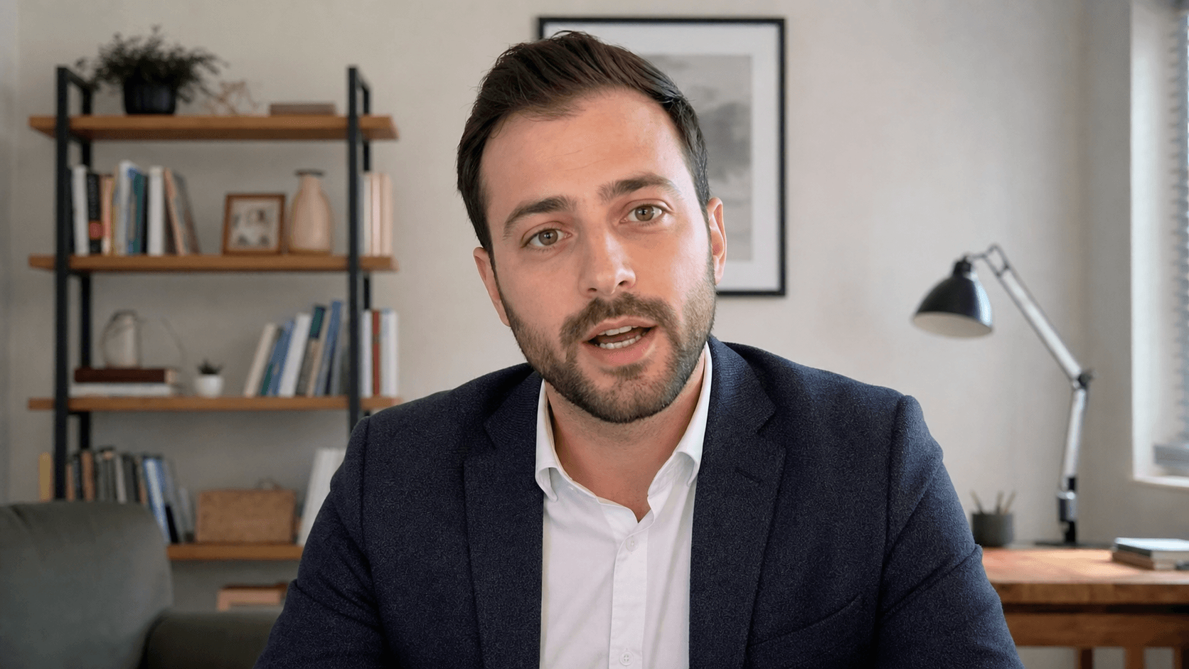 Interviewer speaking during a remote interview